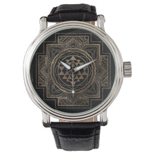 Montre Golden Sri Yantra / Sri Chakra en lotus