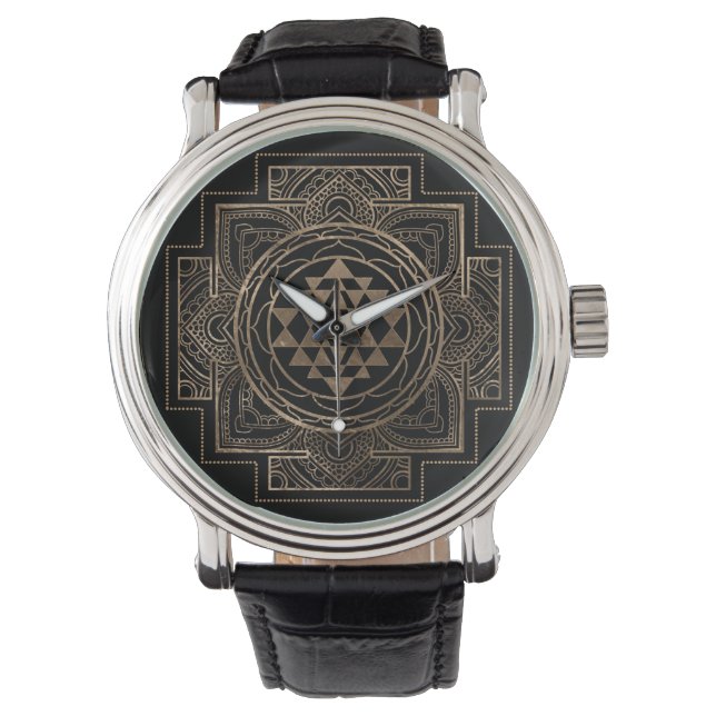 Montre Golden Sri Yantra / Sri Chakra en lotus (devant)