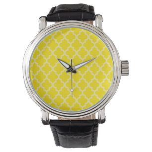 Montre Golden Yellow Moroccan Moods Quatrefoil