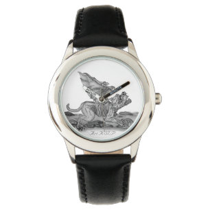 Montre Golem Gargoyle, design noir et blanc