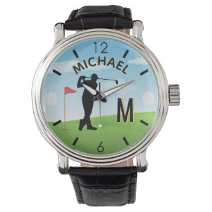 Montre Golf Course Nom personnalisé 3-D Monogramme