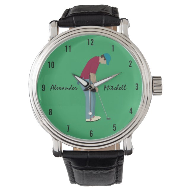 Montre Golf Vert Thème (devant)