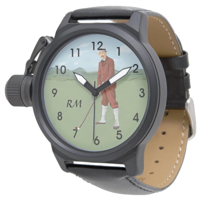 Montre golfeur de style Vintage monogramme (Incliné)