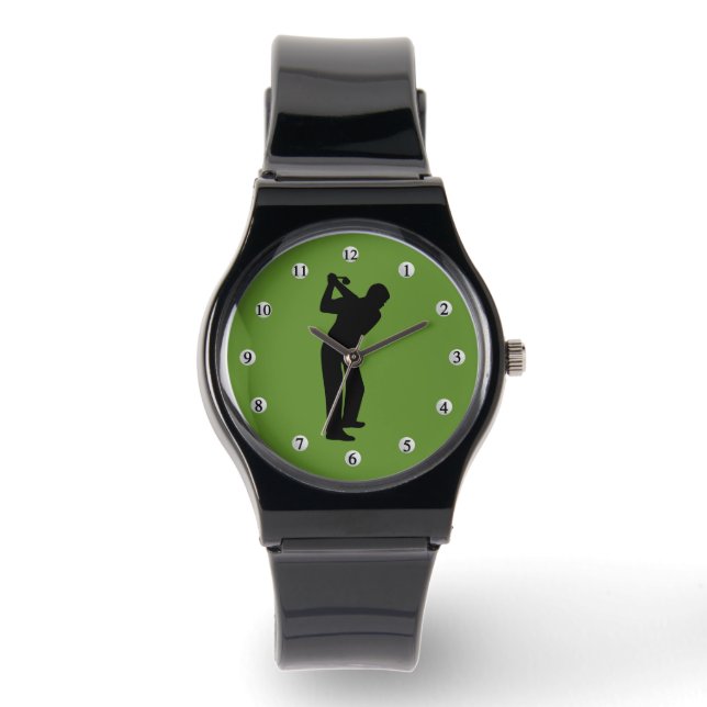 Montre Golfeur vert avec numéros de ballon de golf (Recto)