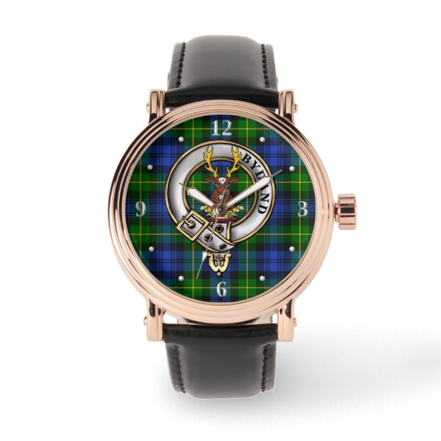 Montre Gordon Clan Badge & Tartan (Recto)