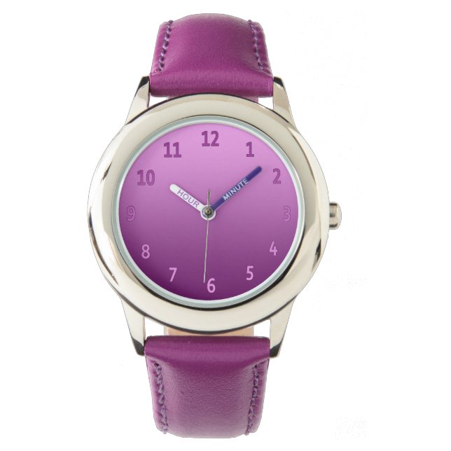Montre Gradient Simple Coloré Rose (devant)