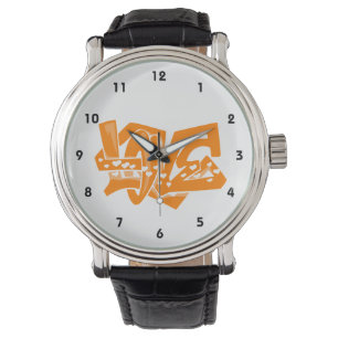 Montre Graffiti orange d'amour