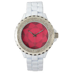 Montre Grand bijou de grenat faux rouge