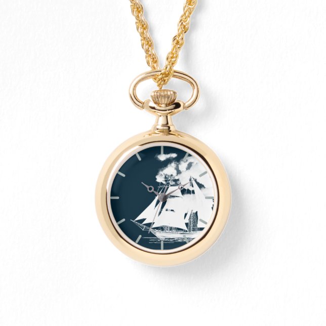Montre Grand navire et nuages Nautique (Recto)