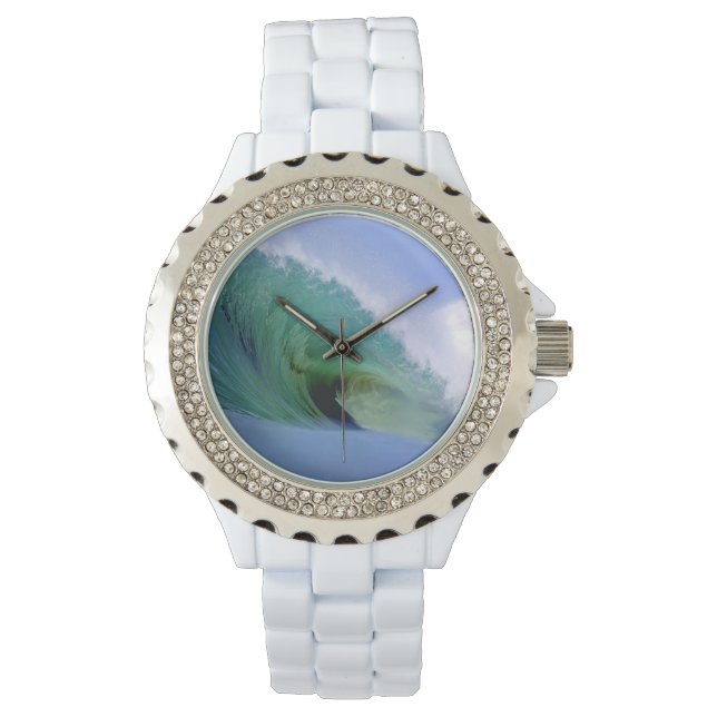 Montre Grande vague verte puissante de surf océanique (devant)