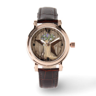 Montre grange rustique fleur sauvage de bois pays occiden