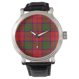 Montre Grant tartan rouge vert plaid