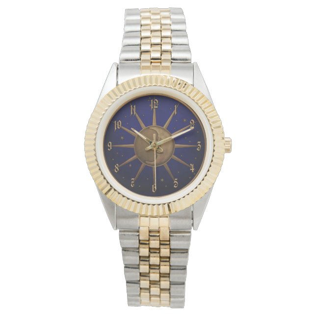 Montre Graphique de relief en laiton céleste du soleil (devant)