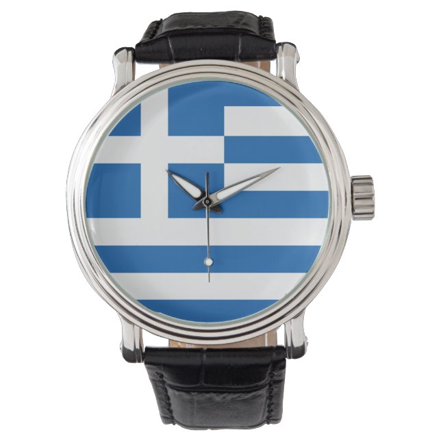 Montre Grec Watch - Le drapeau de la Grèce (devant)