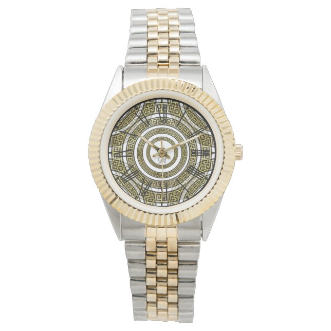Montre Grecque Meander dans Monogramme géométrique Artdec (devant)