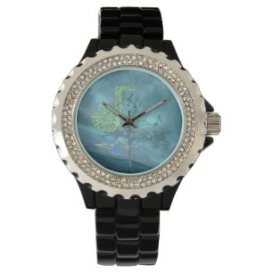 Montre Green & Blue Music Notes Abstrait 2 Watch