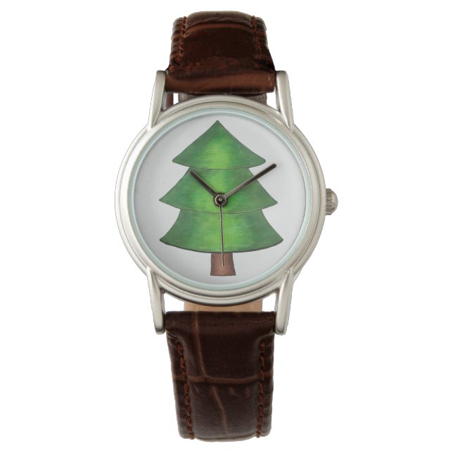 Montre Green Brown Pine Tree Woods Camping Randonnée exté (devant)