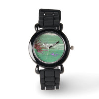 Green Ocean Water Silver Strand Fashion Watch