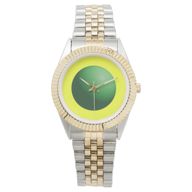 Montre Green Sphere on Yellow  (devant)