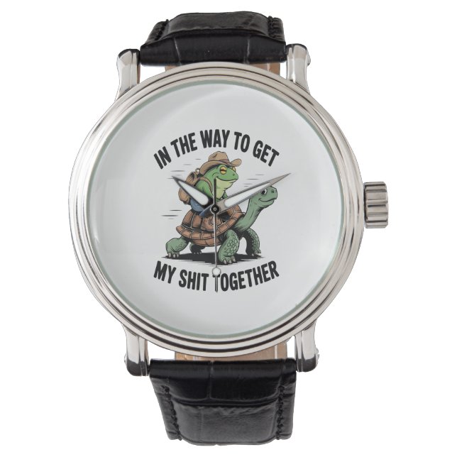 Montre Grenouille avec tortue à cheval Casquette (devant)