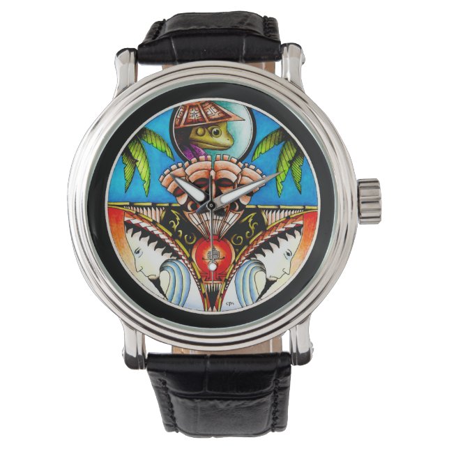 Montre Grenouille de tatouage Tiki (devant)