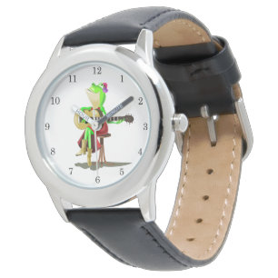 Montre Grenouille musicale Jouer Guitare Funny Watch