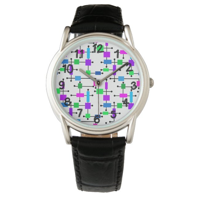 Montre Grille de couleurs cool (devant)