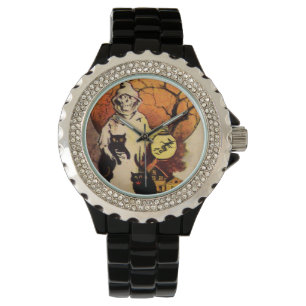 Montre Grim Reaper Black Chat Sortie Lanterne Pleine lune