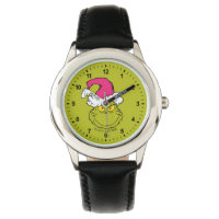 Grinch avec chapeau de Père Noël rose