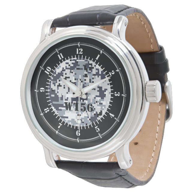 Montre grise urbaine personnalisée de camouflage (Incliné)