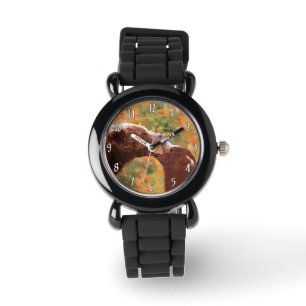 Montre Grizzly Bear Maman et Cub Peinture Faune Art
