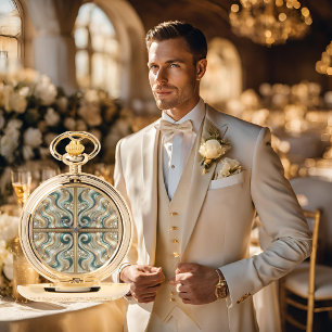 Montre Groomsmen Cadeau Gold Pocket Watch Pearl Coast Ele