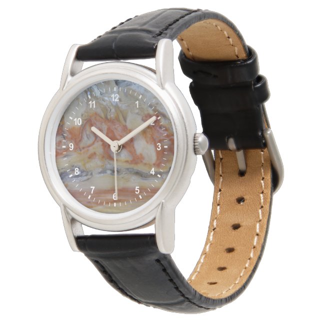 Montre Gros Plan Du Bois Petrifié (Incliné)