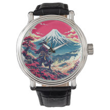 Guerrier Samouraï au Mont Fuji Art Japonais 