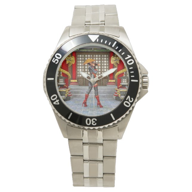 Montre Guerrière asiatique Fantasy Illustration de Samour (devant)