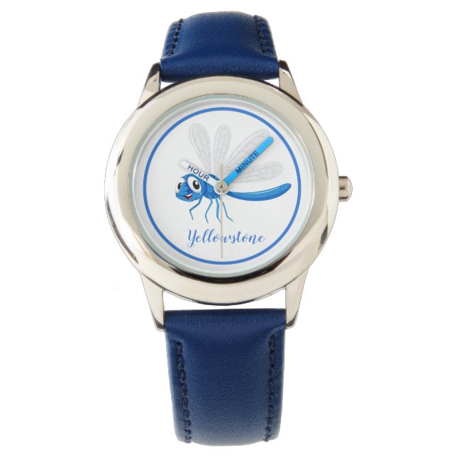Montre Guetteur en cuir pour enfants Yellowstone Dragonfl (devant)