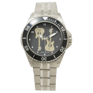 Montre Guitare d'or