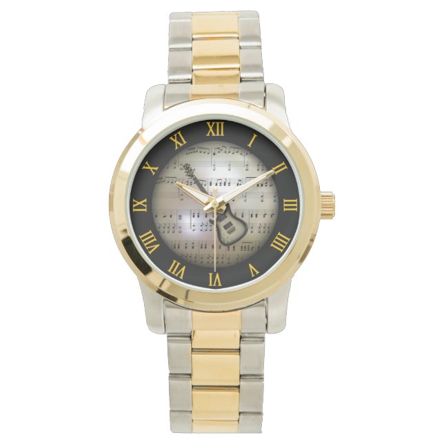 Montre Guitare électrique~Arrière - plan "La planète musi (devant)