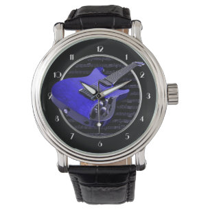 Montre Guitare électrique bleue