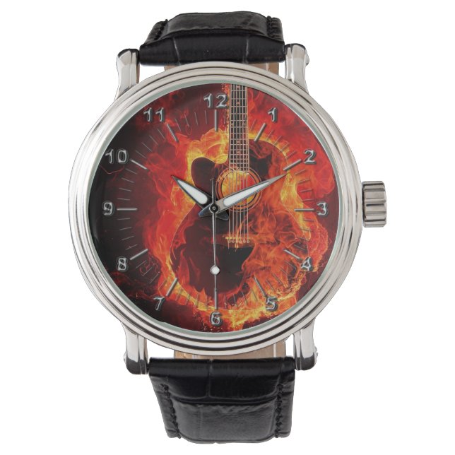 Montre Guitare en feu (devant)