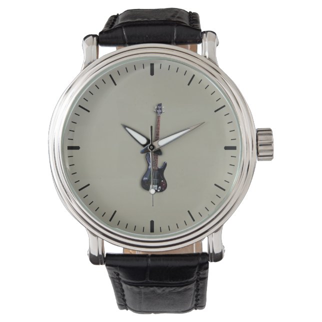 Montre Guitare noire à quatre cordes (devant)