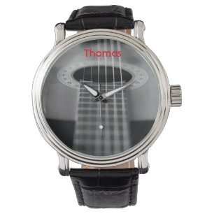 Montre Guitare noire et blanche