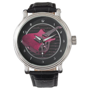 Montre Guitare rouge