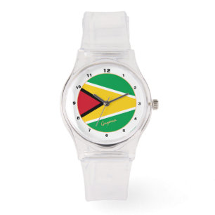 Montre Guyana Flag watch, Guyana mode /design watch