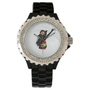 Montre Guyana Girl Black Rhinestone eWatch