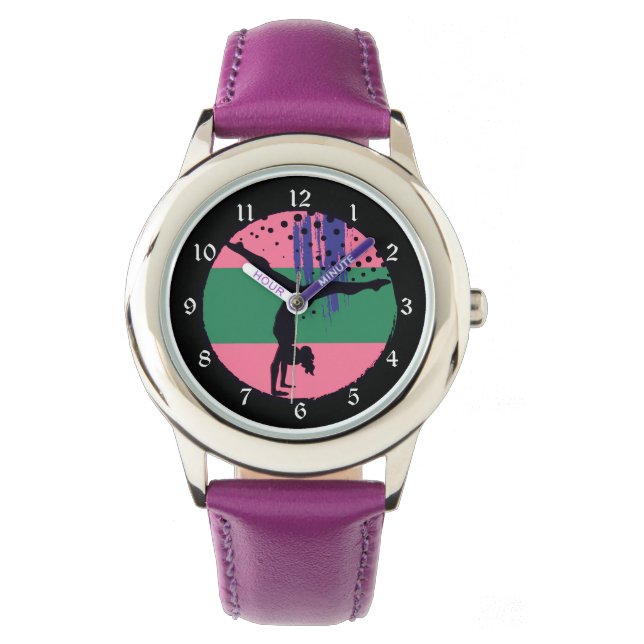 Montre Gymnaste d'art Abstrait rose (devant)