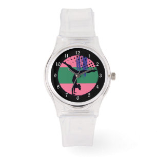 Montre Gymnaste d'art Abstrait rose