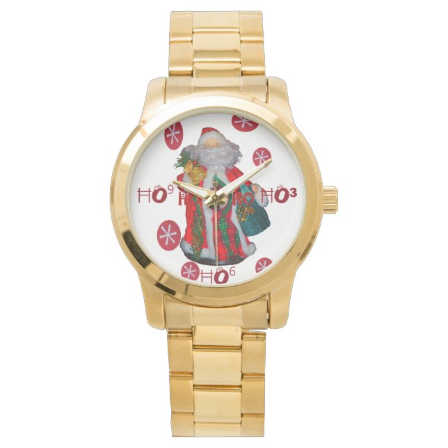 Montre H³ HoHoHo Père Noël Temps Personnalisé Graphique (devant)