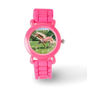 Montre Haflinger Horses Cute Foals Run Funny - plaque d'a
