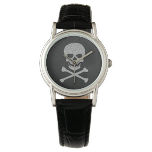 Montre Halloween crâne et os croisés
